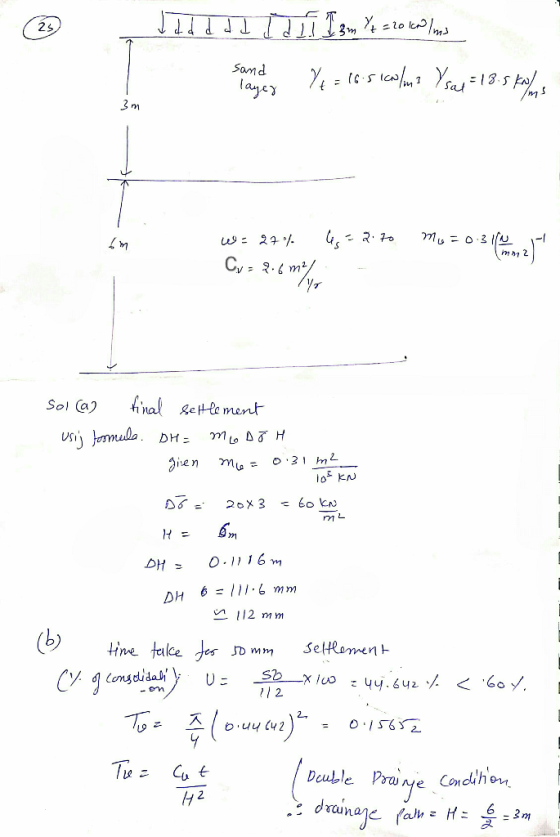 2S Sand rm m h1 Sol a) DH 6=111.6 mm 1 112 m m 2.