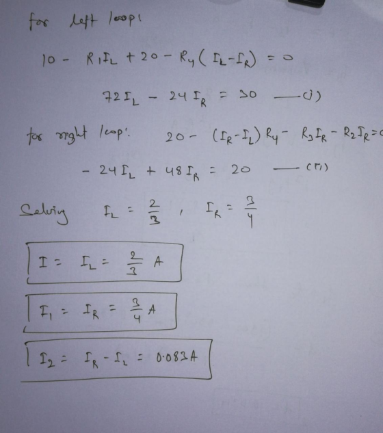 for left loop! 10- RIFL + 20 - Ry (IL-F) = 0 721 - 24 FR = 30 (2) for right leap. 20- (IR-fp) Ry - Rg FR - R2 FR = 2 - 24 [ +