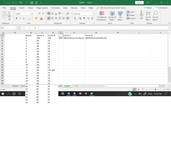 AutoSave Off Book1 Excel Sign in Comments Share O Tell me what you want to do File Formulas Review View Help Home Insert Draw