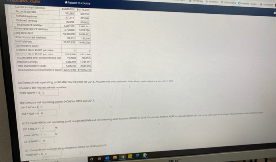 CSSLUIS Return to course Current content 5019 34173041 Accounts payable 39555 Accrued expenses 1417 315.094 Deferred revenue
