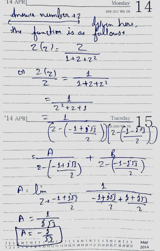 14 APRI Monday 104-261 Wk 16 Answith number 13 the function is as followst ya huu, 222 222 - - n - 1+2+22 - - - 2²+2+2 14 A