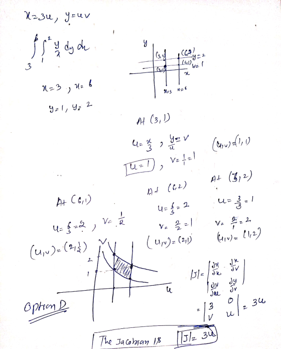 X23u, y=uv ५ dy de (62) 14,1) -422 Y₂ l 3 (312 x 1=3 Uz :) H33 Uz6 921,4; 2 At (3) 4 = 3 you 2 ū را کے زیر ) Th=1, Vzfal At (