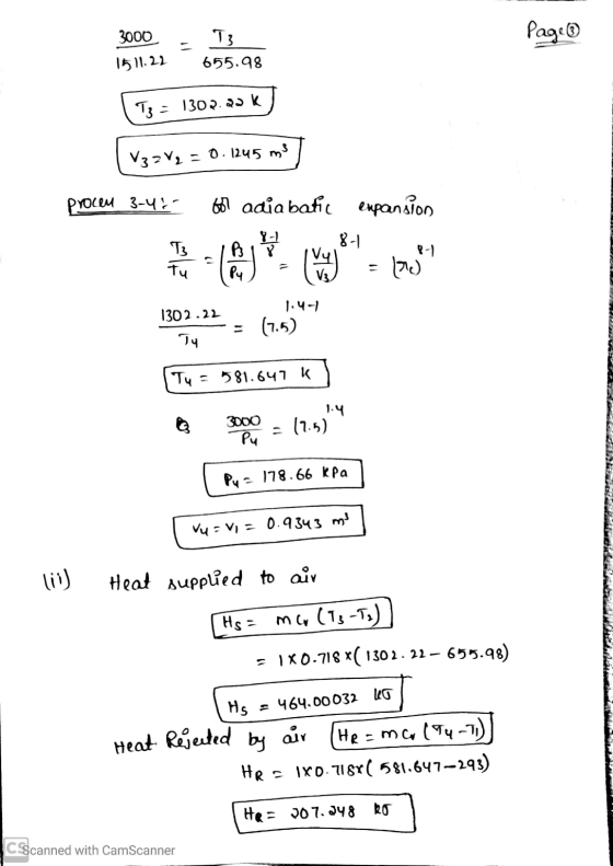 3000 Page 3000 - 13 1511.22 655.98 T3 = 1307.23 kJ (V3zV2 = 0.1245 ml) procen_ 3-4 69 adiabatic expansion 1.4- 1302.22 (7,5)