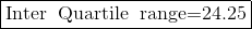 \framebox{Inter\: Quartile\: range=24.25}