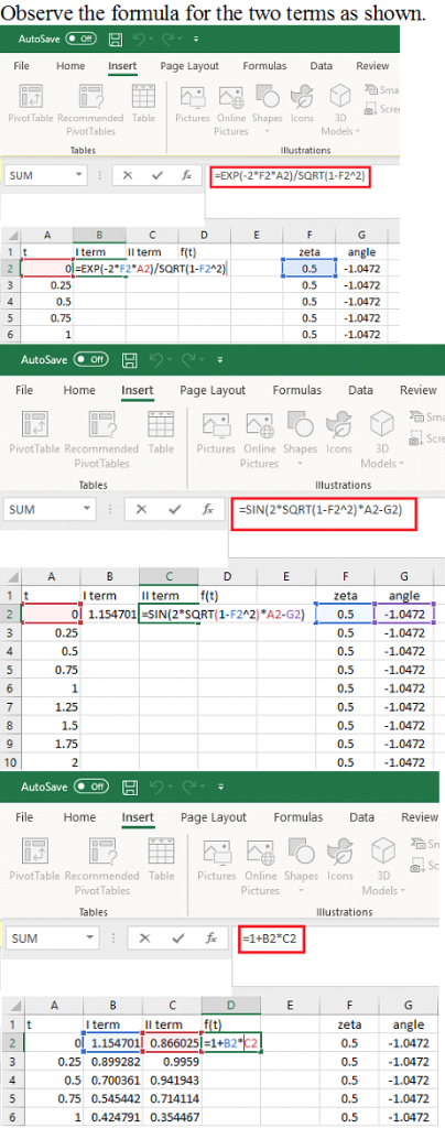 Observe the formula for the two terms as shown AutoSave O Formulas File Home Insert Page Layout Data Review Sma Scre 3r Pivot