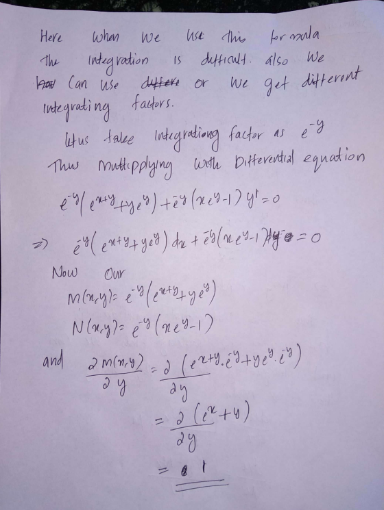 Here when We formala The IS We get different é y Use this integration difficult. also we how can use duftere or integrating f