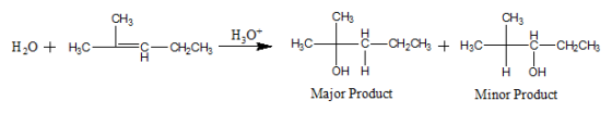 но CH3 -c— снен Н,0 + HC се - око, не Hz CH3 HC -CH2CH3 + H2C- -CH2CH3 он н н он Major Product Minor Product е омон н е