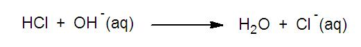 HCl + OH (aq)H20 Cl (aq)