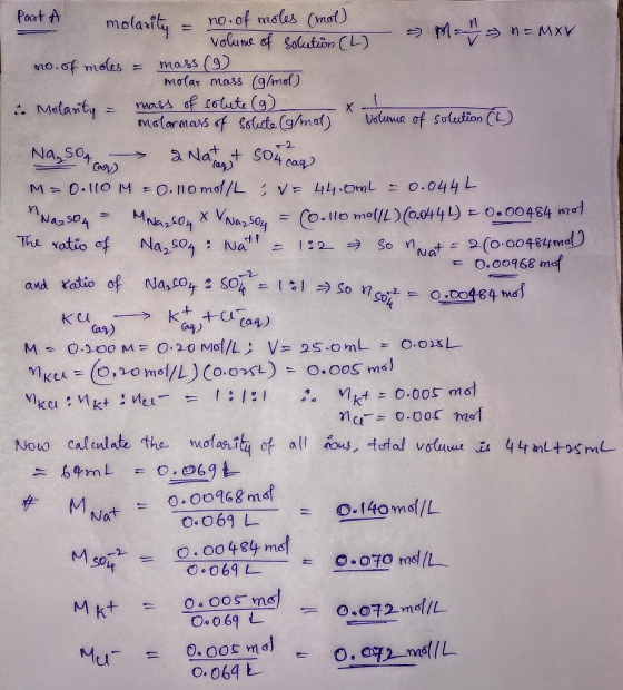 2 — >kt kt tu caa) Post A & molarity = no. of moles (mol) volume of solution (L) = M = - = = MXV no. of moles = mass (9) mola