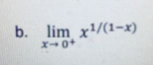 b. lim x1/(1-x) X-0