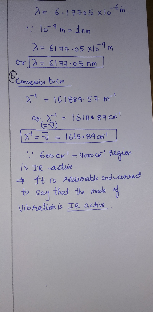 = 6.17705 x 10 bin 10-9 m= 1nm = 6177.05 x109 m or 2 = 6177.05 nm O conversion to cm x = 161889.57 ml or al = 16180 89 cm 1x