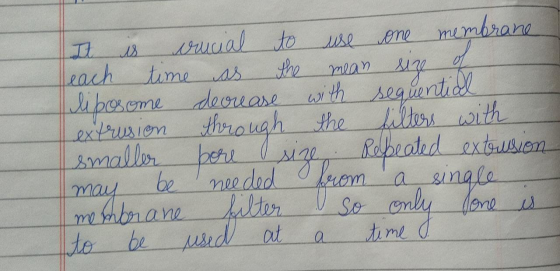 is of time as the mean vrucial to use one membrane leach size liposome decrease with sequential extrusion through the the fil