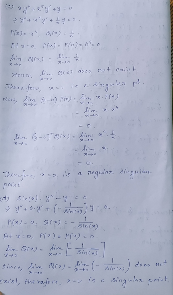 (C xy + x 4 ty y + xy + 1 h y =o. P(a)= a 4, (*) - Atx=0, P(1) - P(0) - 0940 lim lim o(a) 2 -> xo Hence, lim 8ca) does not