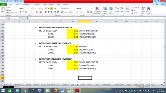 ACCOUNTS latest - Microsoft Excel (Product Activation Failed) Page Layout Formulas File Home Insert Data Review View Add-Ins