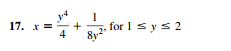 1 17. x = + for 1 Sys2 4 8y2