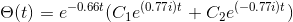 e(t) = -0.66+ (C (0.77i)t + Cel-0.77i)t)
