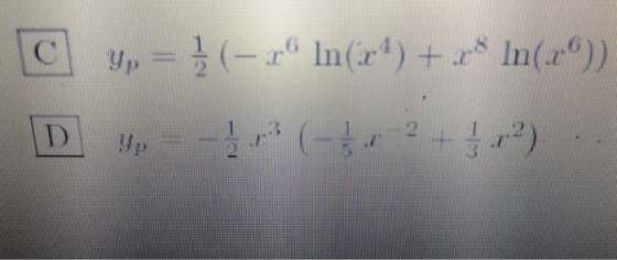 C } (-26 In(x4) + + Inc.)) D. (2x)