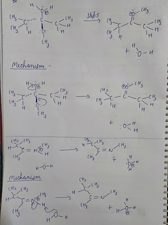 step ( c H I CH t io-H Mechanism - Bö- CH₂ (H3 !! > - - cha (H3 CH₂ -CH CHg He=N.OH 13 H CHEMOH (Hz F H-0-H mechanism CH3