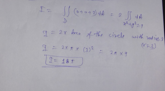 I SS (oto+2) 4A = 2 SS &A 22 + y229 = 2X Area of the f the circle with rad 146 3 A 2 = 22 + x (3) 2 - 2AX 9 I= 187
