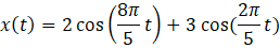 21 X(t) = 2 cos ($T ) Ft) +3 cos (1)