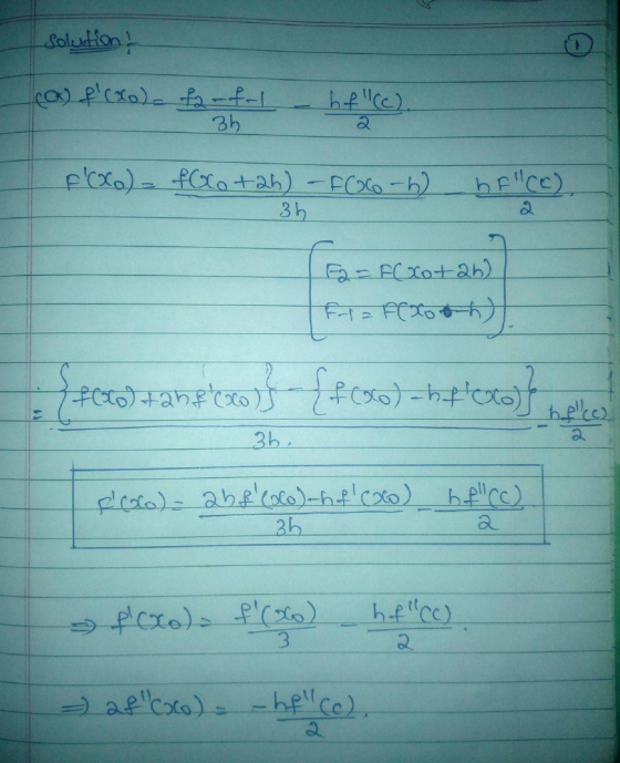 Solution! (a) f(o) farful 3h hf (c) F(xo) - foot2h) - F06-h) 36 bFCC) 2 F2 = FOXotab) Fala F(Xooh) oftcorameross-fforo) -