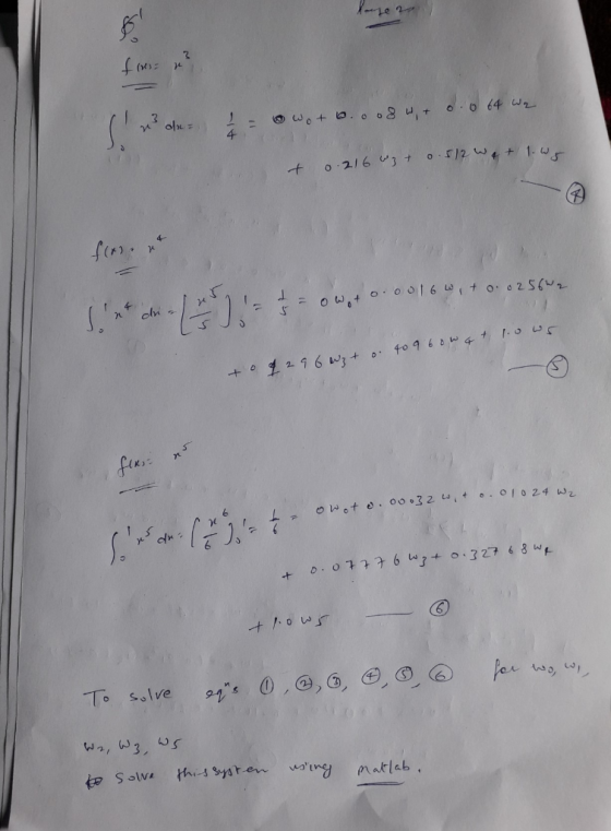 5124t 1- o2/6 3 + =ON+ O oo16 t o 2 56 S. + 0.0777 6 w+ o.327 68 wp +/04 per To solve thi-s systen Matlab