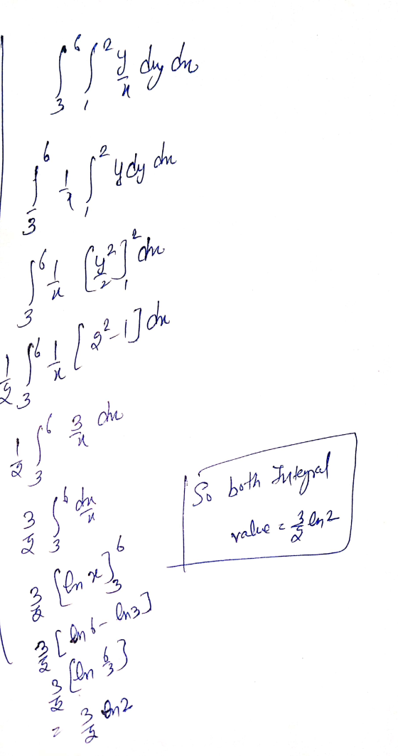 2 V ° 4 du che do duy 4 yeych Com 2 3 2 (427 1 / ( 2² 1John 3 3 cu el Integral So both 2 In 2 exw value enlu ų en alw so (lo