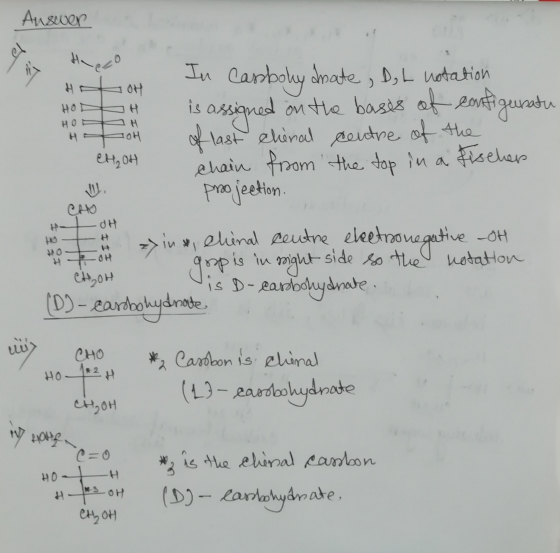 Answer Ha eco H HOH ) HO HH H JOH CH₂OH In cassbohydrate, Det notation is assigned on the basis of configuratu of last chinal