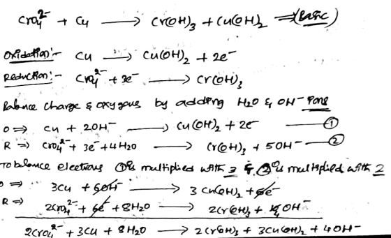 craft crotz + cuGHz Basic) oxidation - cu 2 CuOH)2 + 20 Reduction! - crac té - crot), fabrice charge & oxygous by adding H₂O