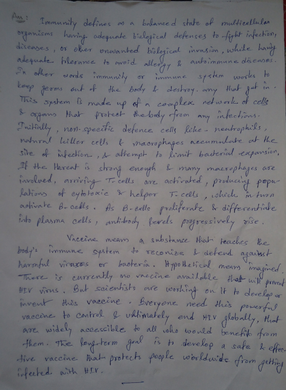 Immunity defines brlance d state of mulsictlula efense net ws eslu of cell ak protest- さniHolly non- speeific defence ceris R
