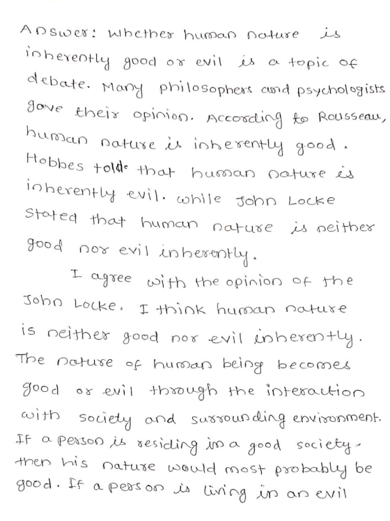 Hobbes told that human nature is Answer: whether human nature io berectly good or evil is a topic of Many philosophers and ps