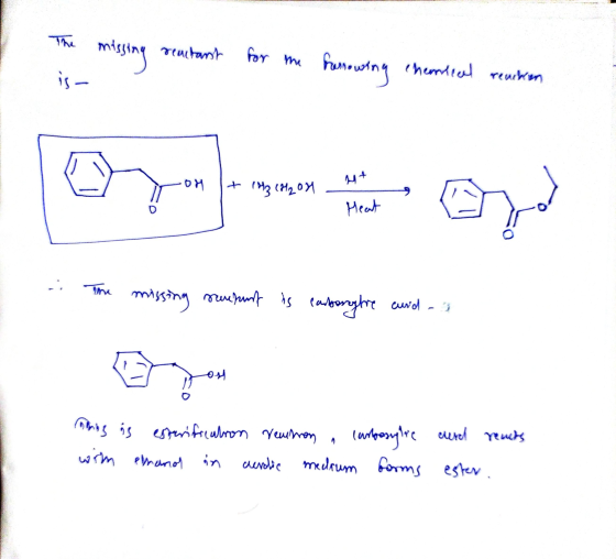 The missing revitant for the renowing themsel rearthen erford -OH + H2CH₂01 - Heat - The missing suvepunt is carborzytre curd