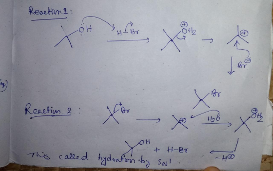Reactions: OH O H₂ to to Br X Reaction 2 : for Jo H₂ This called hydration by SN & H-Br You -H