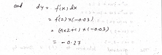 and ha presentan dyz. texide 1 z f(2)*(-0:03) 2 (4x2+1)*(-0,03) - = Que -0.27. oto polo