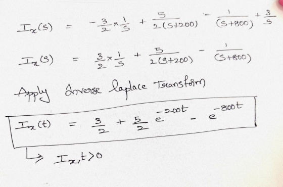Ix(s) - 5 + 25 200) 4800)} In(B) = x + 28+200) S780) Apply anverse laplace Transform -800 t txt) = § + Be se y I getto