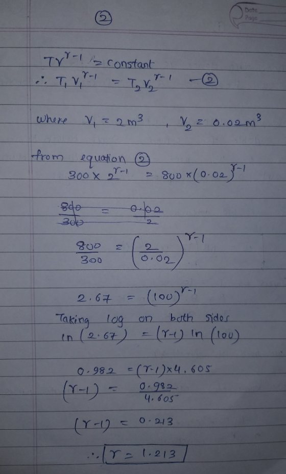 TV-1 for constant i TV - Torni - where V, 22m²V z o.oom² from ③ equation 300 x H 800 (0-02) sto 302 = 0.02 2 800 300 2.67 = T