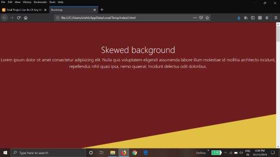 File Edit View History Bookmarks Tools Help Crinal Project Can Be Of Any W X Bootstrap x + O file:///C:/Users/srishti/AppData