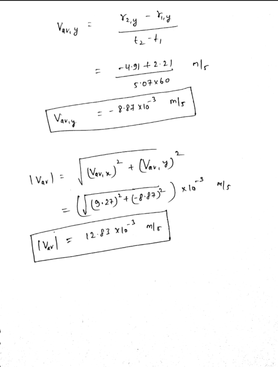 82y - ry Vary : tz-t, -4.91 +2.21 mis 5.07x60 Vary = -8.87X163 mis I Varl = war, x)* + (av, 1) = (109.22)°+68.1073) xlop my i