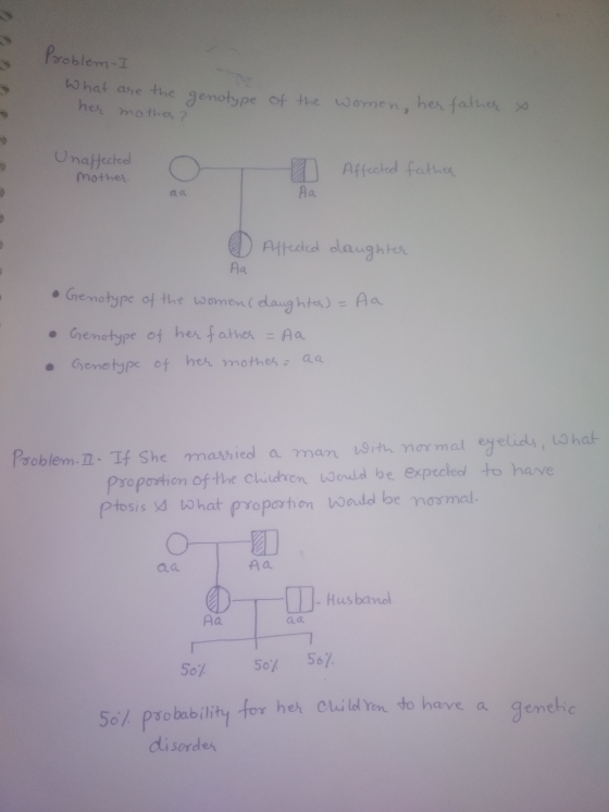 Problem - I are the her mother? genotype of the women, her father x Unaffected mother. mble O T D Affiched father PO Ha 0 Aff