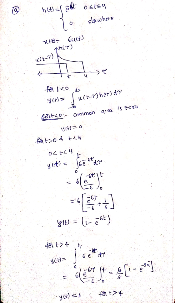 h(t)=( est 70 ostsy Elsewhere r(t)= Guct) THET) . x(t-1) for to de y(t) = (x(+_^)( (7) dr fetto: common area is zero yet=0 fo