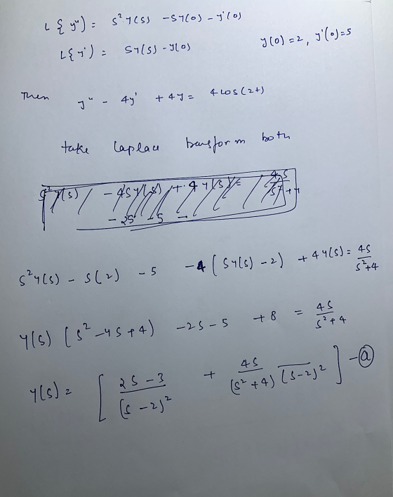 - کد ره )= 2 = (0) ره 2 - (515- ریوی : (تو ؟ ا رد الا - ای S1 :( کا (+2) sما 4 + 4 = Then . 4 both bansfor laplace take دور