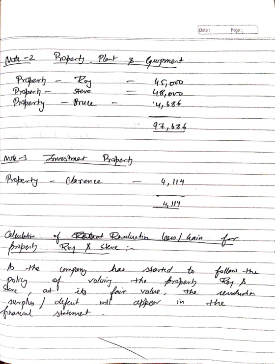Date: Page: Popect Pl-t Gupment Note -2 Properh Properh rperty Steve 48,avo Bruu -4,686 Prpecty Zwesimet Brapety Clanenee 4,1