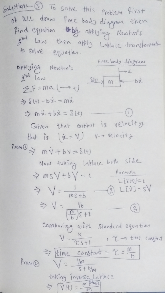 sx solution. To solve this problem first of all draw free body diagram then find equation by applying Newtons and how then a