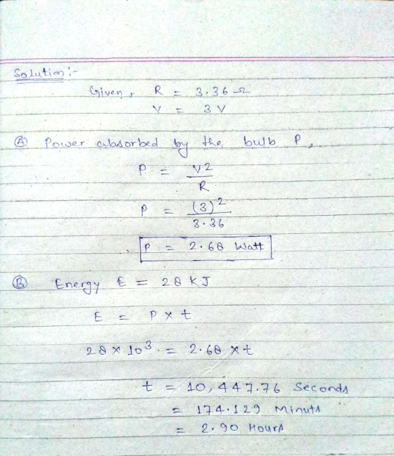 Solutien en 3 2 3.36 P2. 68 Watt 2.68 xt tO, 44176 Seconds 17 4. 1 29 : Minuta