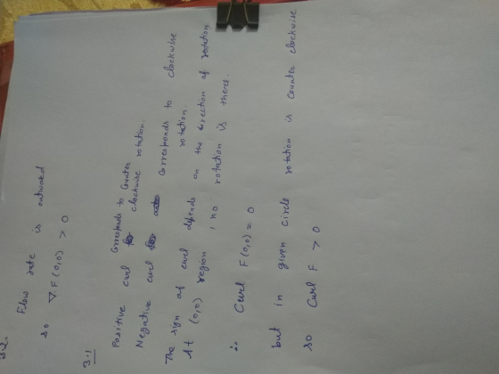 Flow date 3 outward T.F (0,0) > 0 31 Positive cwel Grresponds to Counter clockwise rotation. Negative card for of At ewel def