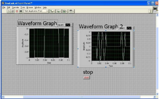 E final ask.vi Front Panel Waveform GrapWaveform Graph 2 -0.2 0.75 0.5 -0,6 0.25 0.5 0.75 -1 0.8 0.02 0 0.06 d G. Time 0 0,02