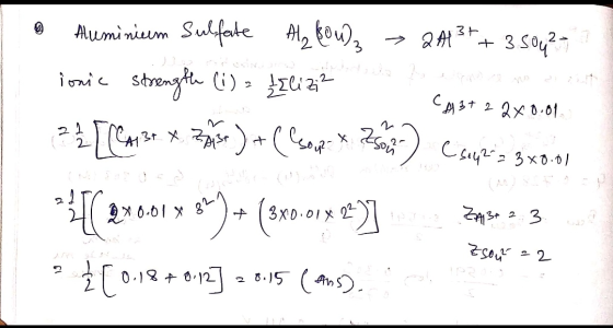 → QAL 2413 + + 35042- CH3 + 22x8.01. Aluminium Sulfate Al2sou), ionic strength (i) = {{lizi? 22 [CA30 x 2880 ) + ( Csop x 250