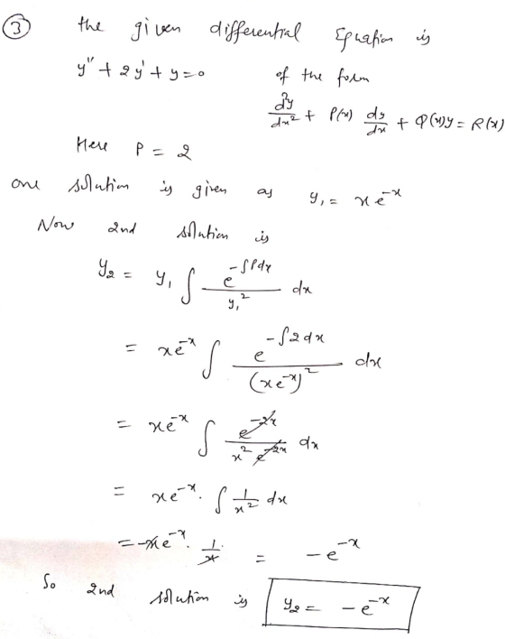 © the given differential Equation is y + 2y ty=o of the form de ont pas do + P (WY = R (X) Игч Pa 2 solution is given as 9,