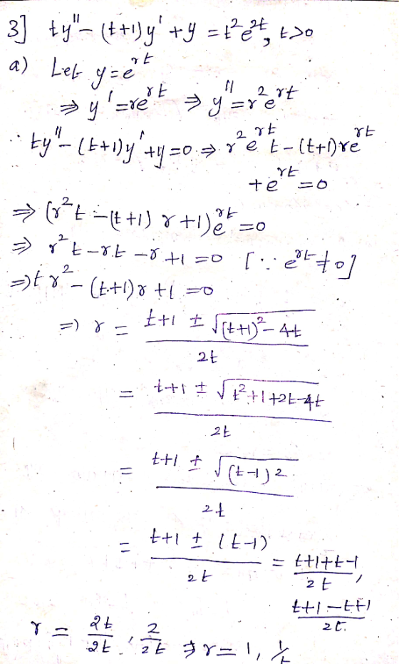 3tytyy = , 0 a) Lek ye yret by(+yy TE 2 TE + e (tt) 2t +tL-1 ttitt 2 C