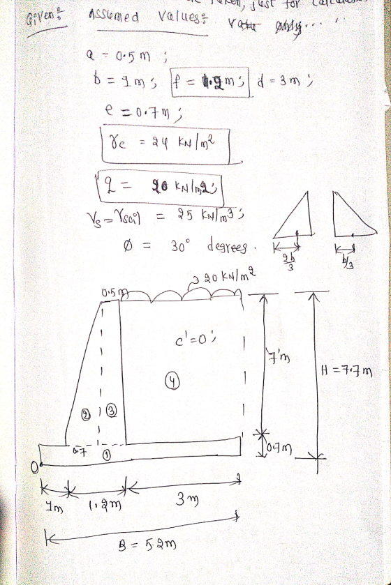 noveno assumed Jeren, just for lullen Valueso vote Q = 0.5 m ; 6 = 1ms p = d.gm3 d = 3 m e20.7m Je = 24 kN/m2 12 = go kulmas